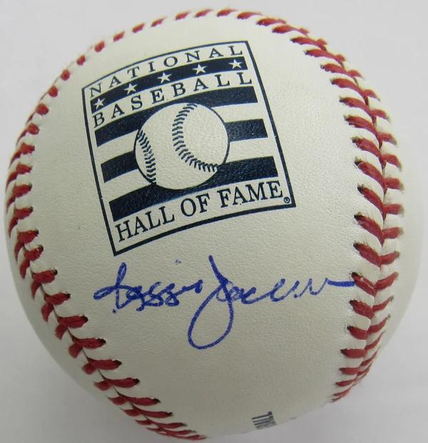 Reggie Jackson Signed OML Hall of Fame Logo Baseball (JSA) at PristineAuction.com Reggie Jackson Signed OML Hall of Fame Logo Baseball (JSA) at PristineAuction.com