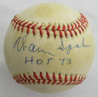 Warren Spahn Signed ONL Baseball Inscribed "HOF 73" (JSA) at PristineAuction.com