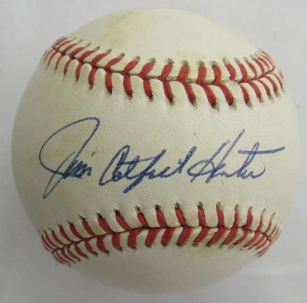 Jim "Catfish" Hunter Signed OAL Baseball (JSA) at PristineAuction.com Jim "Catfish" Hunter Signed OAL Baseball (JSA) at PristineAuction.com