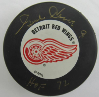 Gordie Howe Signed Red Wings Logo Hockey Puck (JSA) at PristineAuction.com
