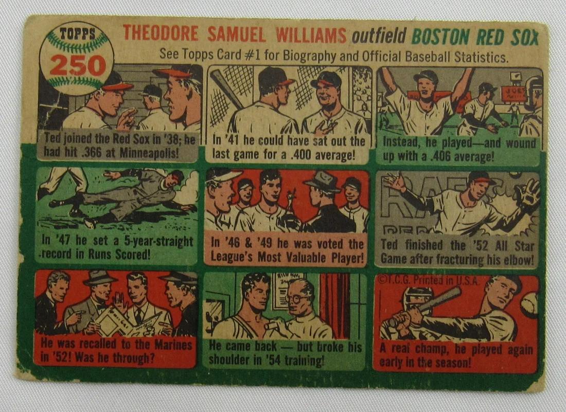 Ted Williams 1954 Topps #250 at PristineAuction.com Ted Williams 1954 Topps #250 at PristineAuction.com