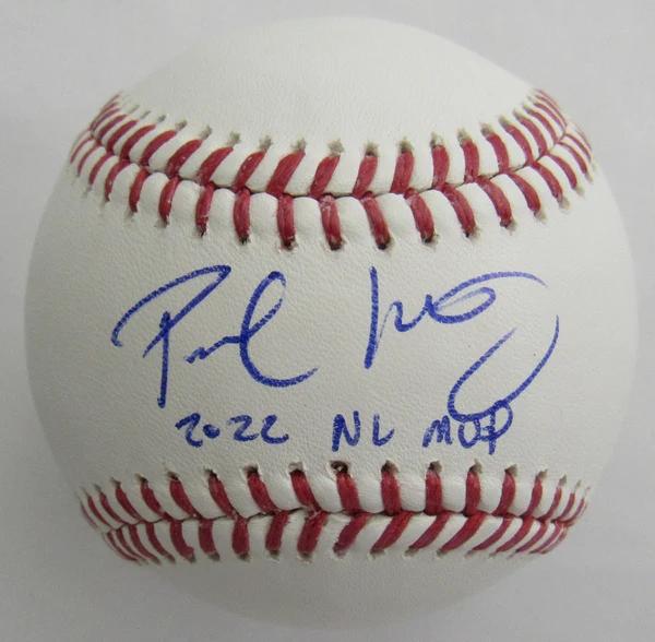 Paul Goldschmidt Signed OML Baseball Inscribed "2022 NL MVP" (JSA) at PristineAuction.com Paul Goldschmidt Signed OML Baseball Inscribed "2022 NL MVP" (JSA) at PristineAuction.com