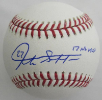 Giancarlo Stanton Signed OML Baseball Inscribed "17 NL MVP" (JSA) at PristineAuction.com