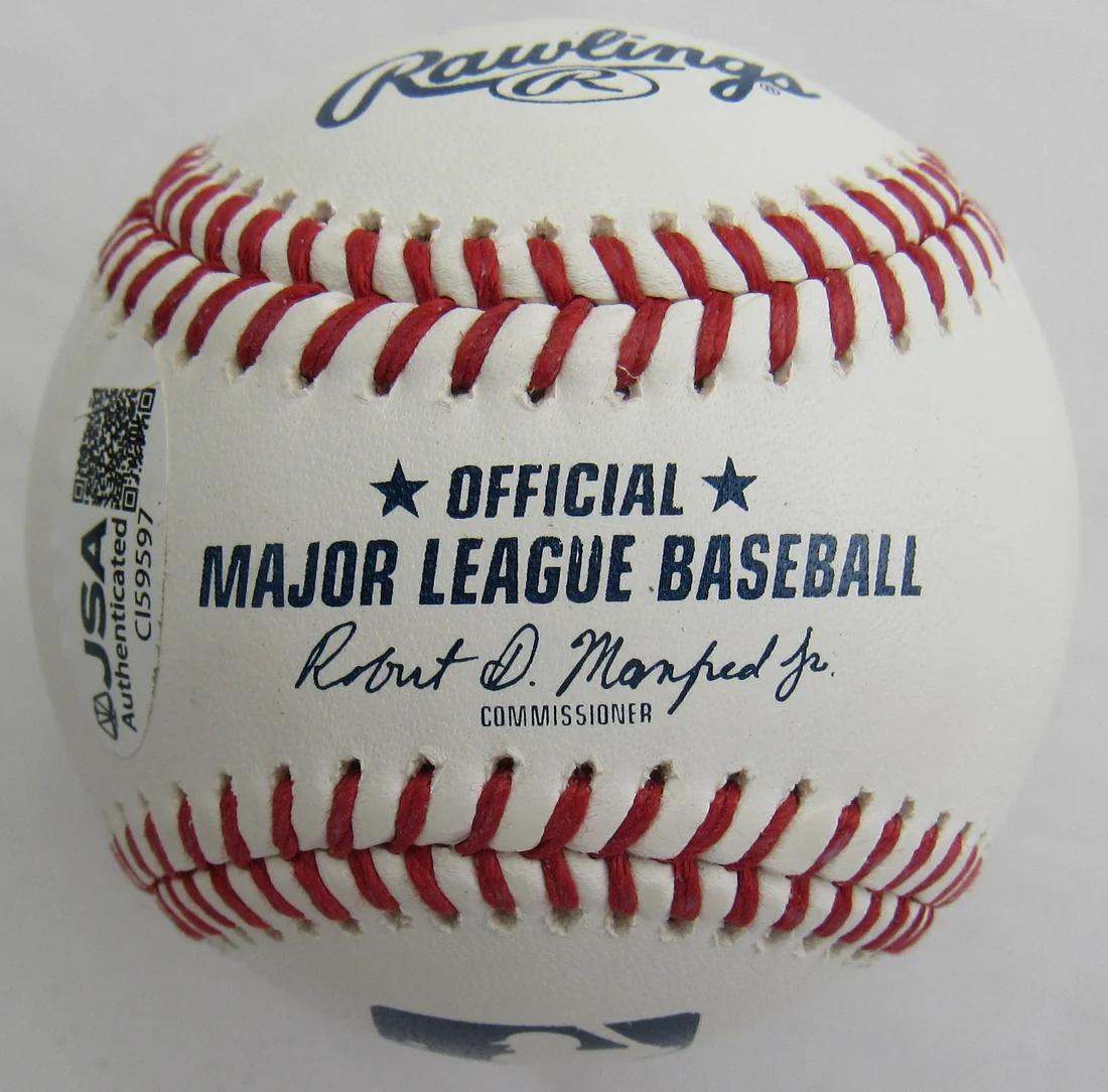 Giancarlo Stanton Signed OML Baseball Inscribed "17 NL MVP" (JSA) at PristineAuction.com Giancarlo Stanton Signed OML Baseball Inscribed "17 NL MVP" (JSA) at PristineAuction.com
