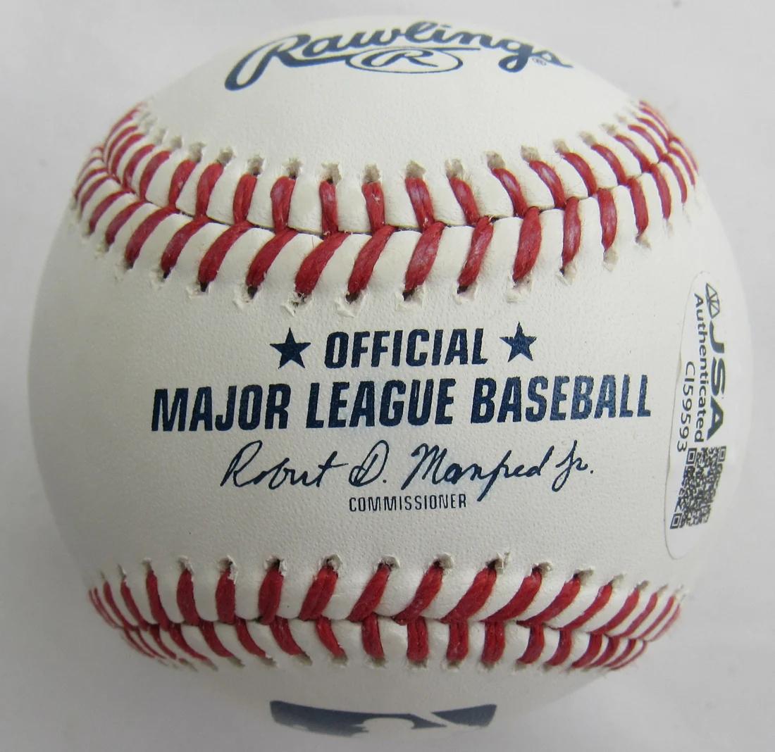 Giancarlo Stanton Signed OML Baseball Inscribed "17 NL MVP" (JSA) at PristineAuction.com Giancarlo Stanton Signed OML Baseball Inscribed "17 NL MVP" (JSA) at PristineAuction.com