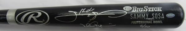 Sammy Sosa & Mark McGwire Signed Rawlings Baseball Bat (MLB & Mounted Memories) at PristineAuction.com Sammy Sosa & Mark McGwire Signed Rawlings Baseball Bat (MLB & Mounted Memories) at PristineAuction.com