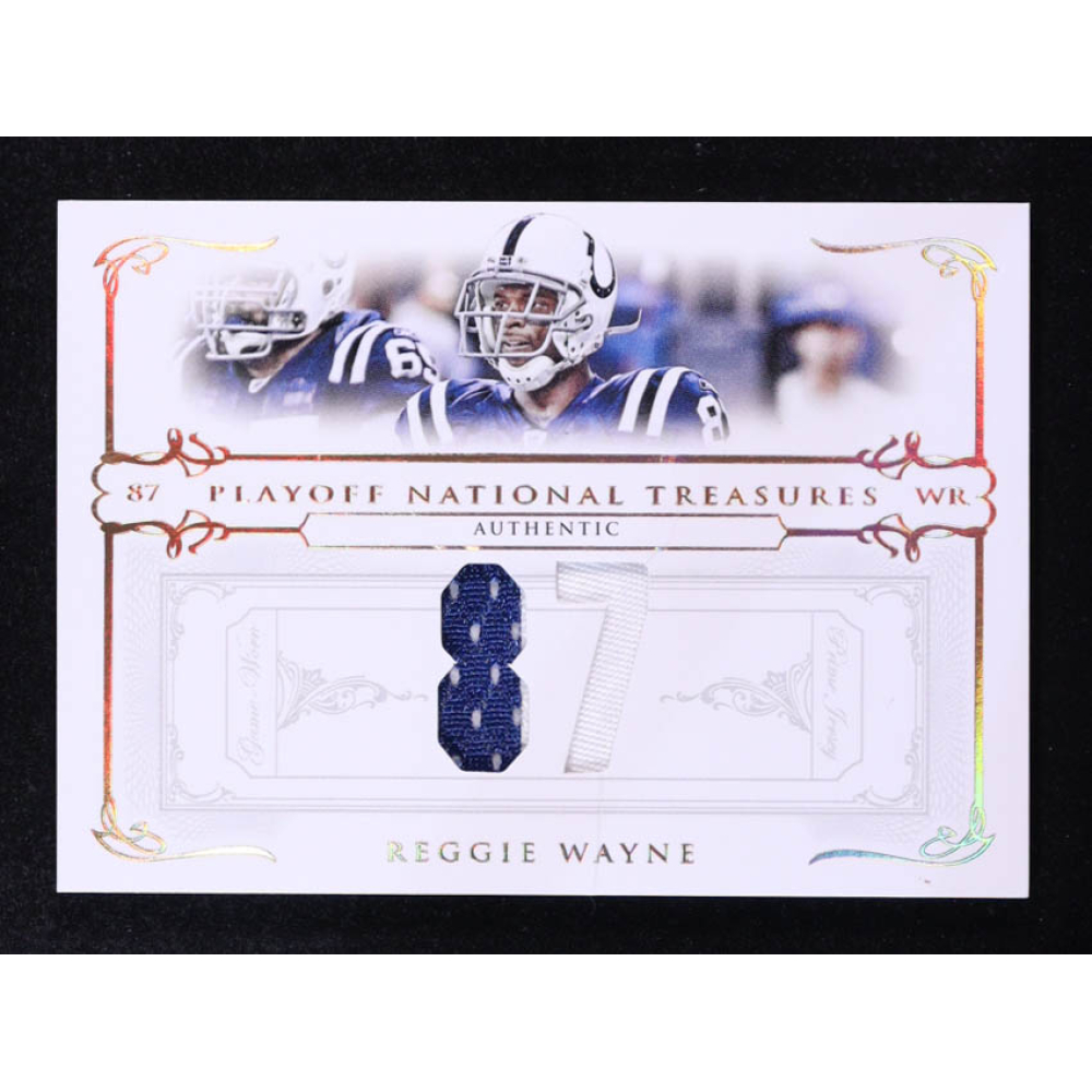 Reggie Wayne 2007 Playoff National Treasures Material Jersey Numbers #45 #13/87 at PristineAuction.com