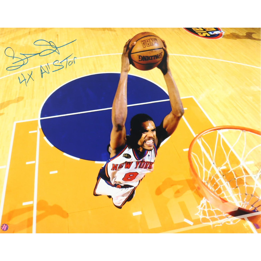 Latrell Sprewell Signed Knicks 16x20 Photo Inscribed "4x All Star" (AWM) at PristineAuction.com