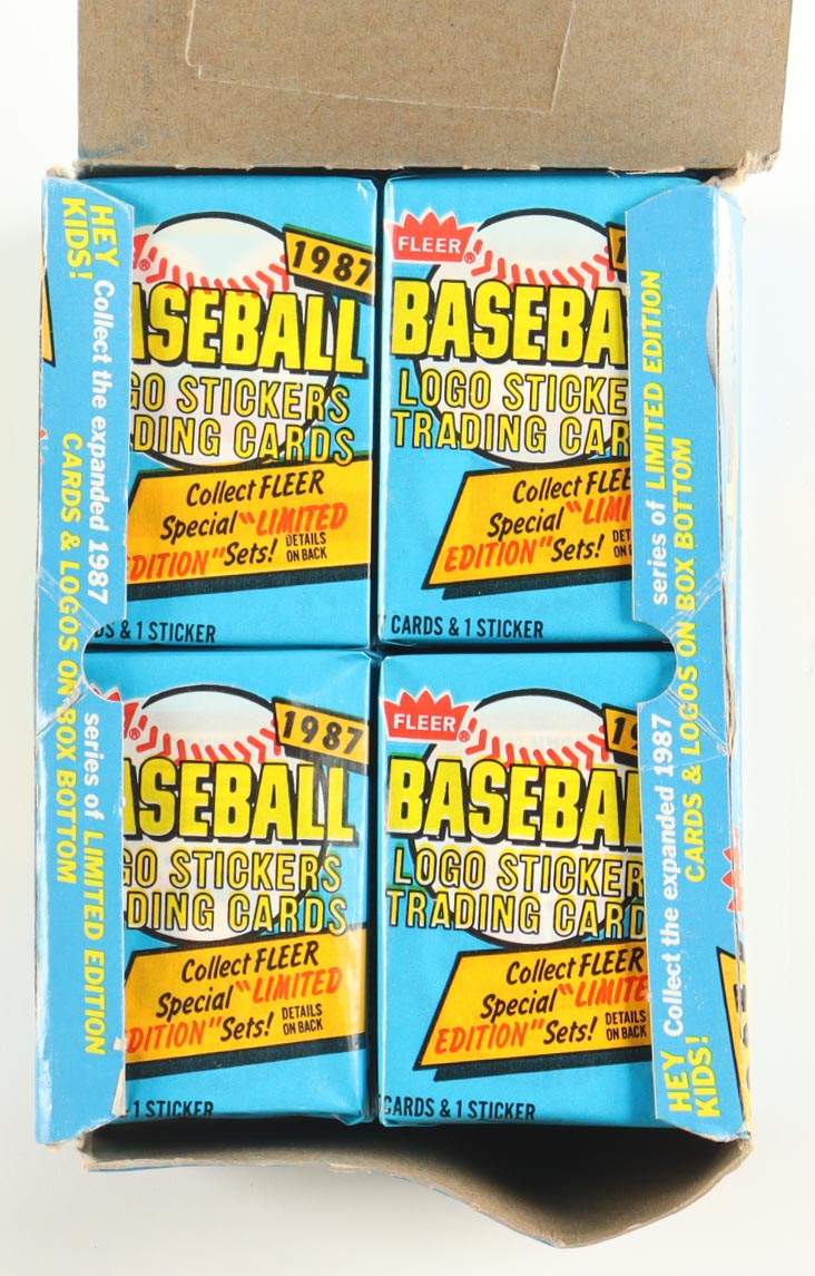 1987 Fleer Baseball Wax Box with (36) Packs at PristineAuction.com 1987 Fleer Baseball Wax Box with (36) Packs at PristineAuction.com
