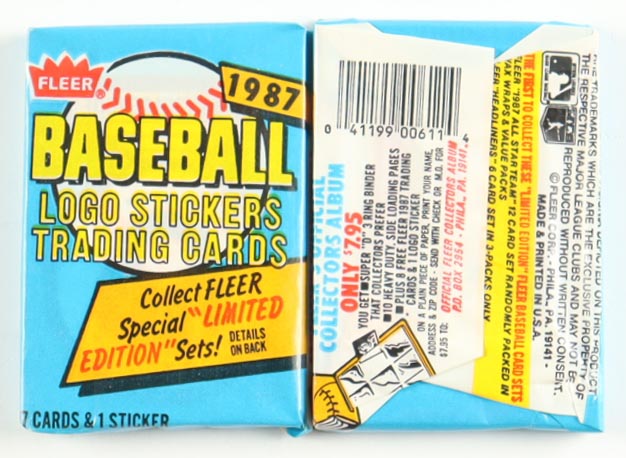 1987 Fleer Baseball Wax Box with (36) Packs at PristineAuction.com 1987 Fleer Baseball Wax Box with (36) Packs at PristineAuction.com