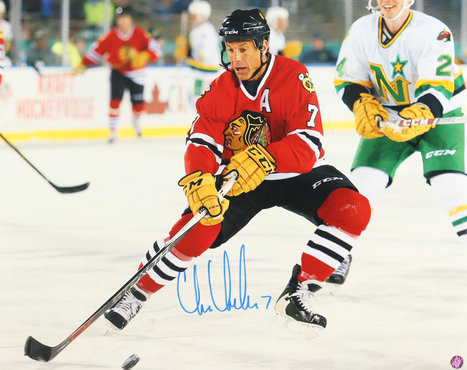 Chris Chelios Signed Blackhawks 16x20 Photo (AWM) at PristineAuction.com Chris Chelios Signed Blackhawks 16x20 Photo (AWM) at PristineAuction.com