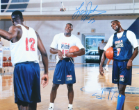 Shawn Kemp & Larry Johnson Signed Team USA 16x20 Photo (AWM) at PristineAuction.com