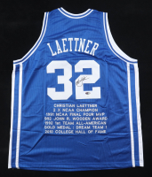 Christian Laettner Signed Career Highlight Stat Jersey (JSA) at PristineAuction.com