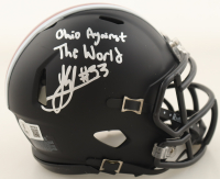 Jack Sawyer Signed Ohio State Buckeyes Alternate Speed Mini Helmet Inscribed "Ohio Against The World" (Beckett) at PristineAuction.com