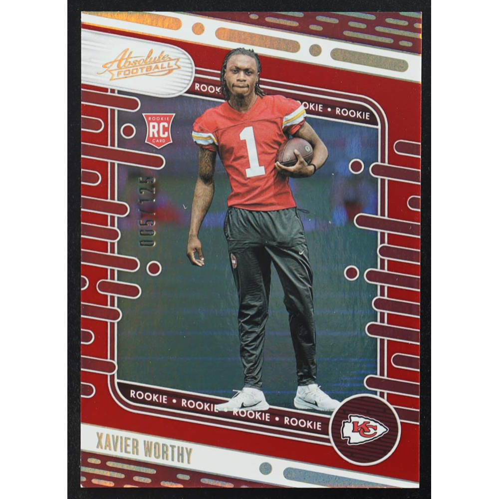 Xavier Worthy 2024 Absolute Spectrum Red #128 #5/215 RC at PristineAuction.com