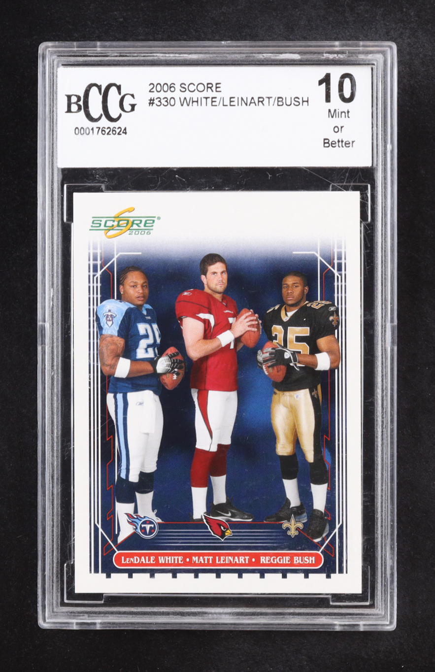 LenDale White / Matt Leinart / Reggie Bush 2006 Score #330 RC (BCCG 10) at PristineAuction.com LenDale White / Matt Leinart / Reggie Bush 2006 Score #330 RC (BCCG 10) at PristineAuction.com