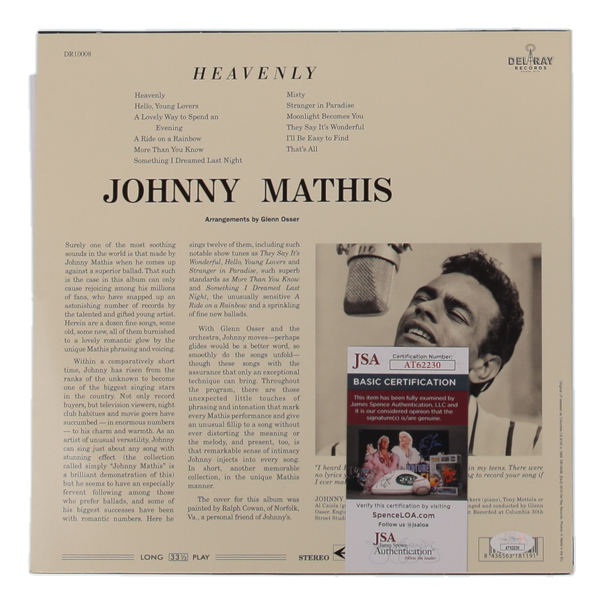 John Mathis Signed "Heavenly" Vinyl Record Album (JSA) at PristineAuction.com John Mathis Signed "Heavenly" Vinyl Record Album (JSA) at PristineAuction.com