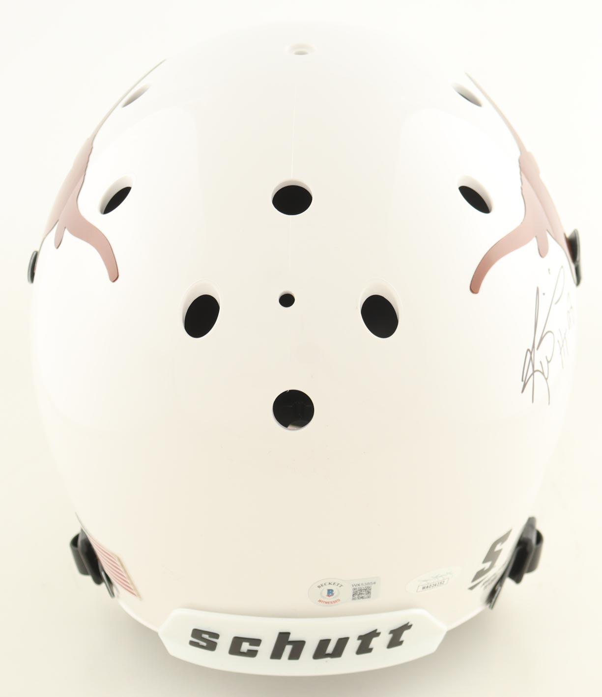 Earl Campbell & Ricky Williams Signed Texas Longhorns Full-Size Helmet Inscribed "HT 77" & "HT 98" (Beckett) at PristineAuction.com Earl Campbell & Ricky Williams Signed Texas Longhorns Full-Size Helmet Inscribed "HT 77" & "HT 98" (Beckett) at PristineAuction.com