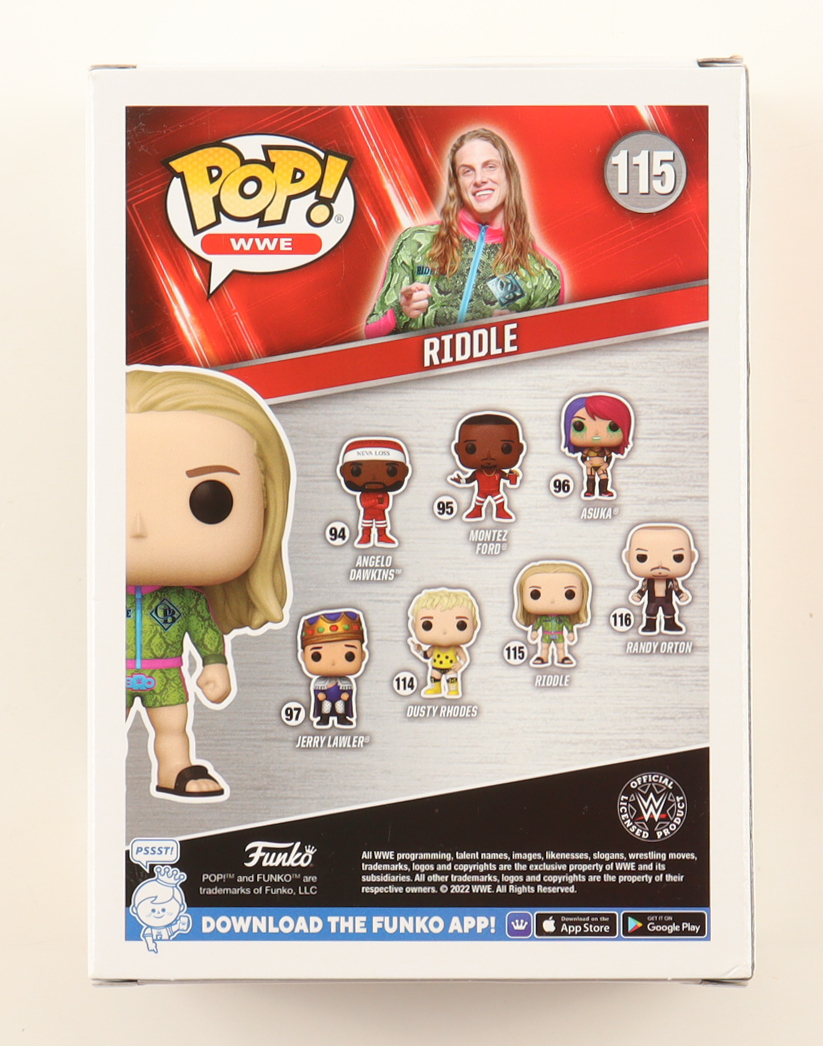 Matt Riddle Signed "WWE" #115 Funko Pop! (Beckett) at PristineAuction.com Matt Riddle Signed "WWE" #115 Funko Pop! (Beckett) at PristineAuction.com
