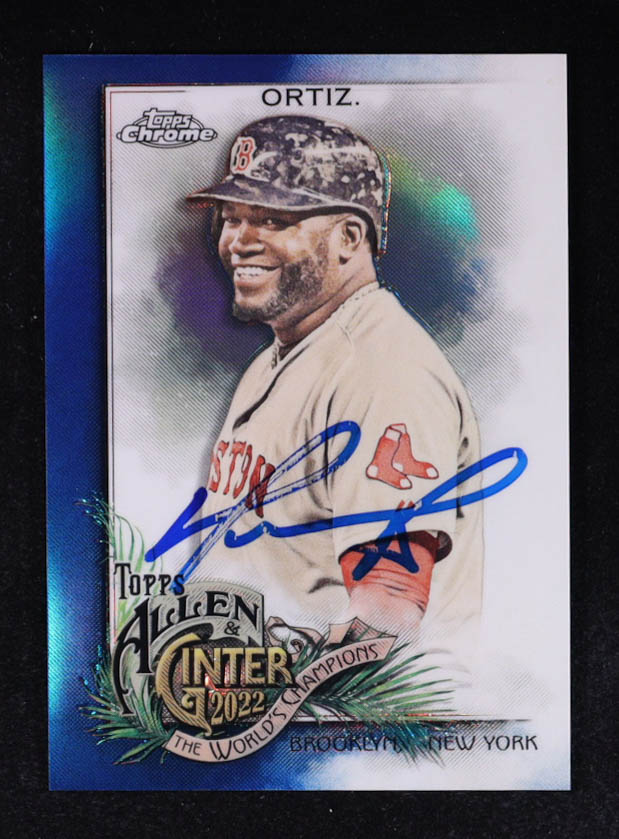 David Ortiz Signed 2022 Topps Allen and Ginter Chrome Blue Refractors #82 #23/150 (Authentic Ink) at PristineAuction.com David Ortiz Signed 2022 Topps Allen and Ginter Chrome Blue Refractors #82 #23/150 (Authentic Ink) at PristineAuction.com