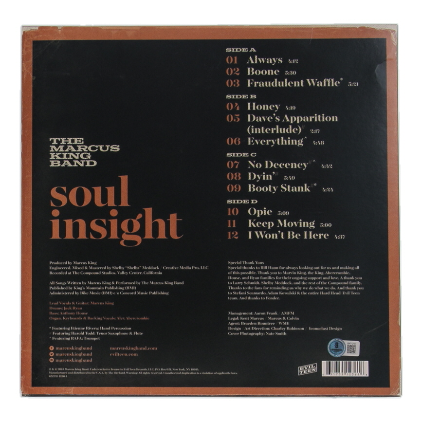 Marcus King Signed "Soul Insight" Vinyl Record Album (Beckett) at PristineAuction.com Marcus King Signed "Soul Insight" Vinyl Record Album (Beckett) at PristineAuction.com