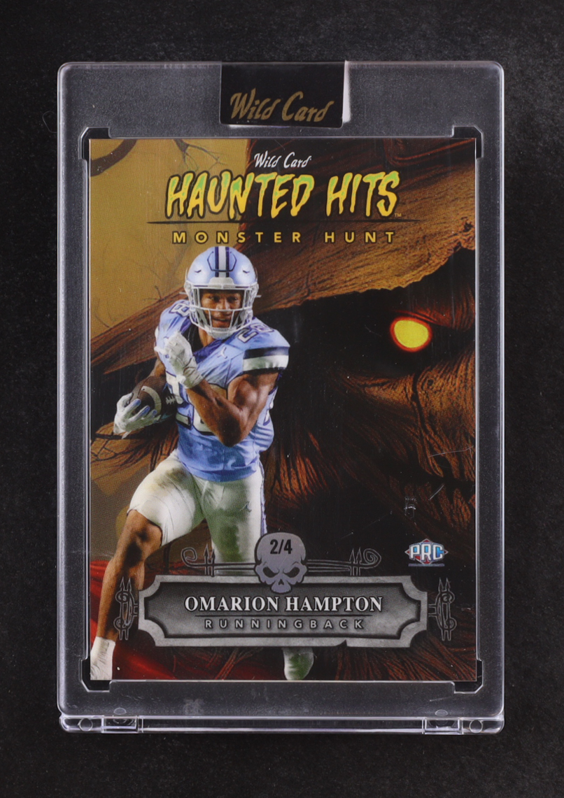 Omarion Hampton 2024 Wild Card Haunted Hits Monster Hunt Orange Rainbow Scarecrow #HHSOH #2/4 RC at PristineAuction.com Omarion Hampton 2024 Wild Card Haunted Hits Monster Hunt Orange Rainbow Scarecrow #HHSOH #2/4 RC at PristineAuction.com
