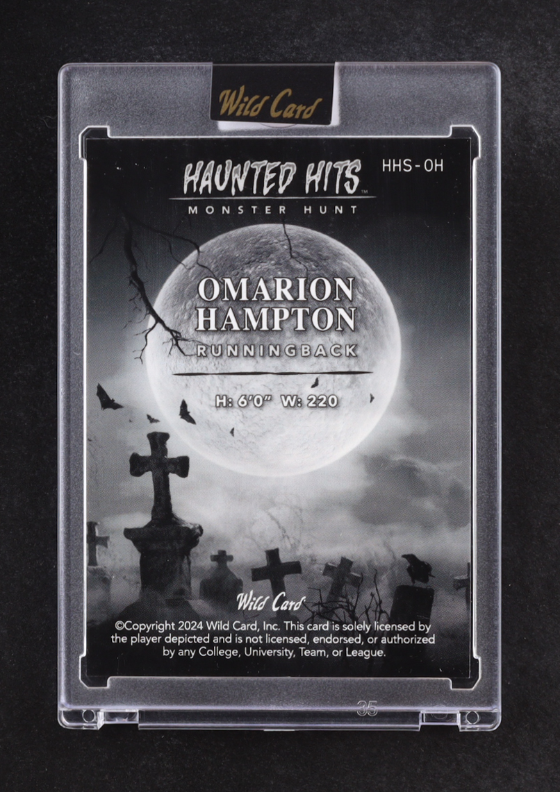 Omarion Hampton 2024 Wild Card Haunted Hits Monster Hunt Orange Rainbow Scarecrow #HHSOH #2/4 RC at PristineAuction.com Omarion Hampton 2024 Wild Card Haunted Hits Monster Hunt Orange Rainbow Scarecrow #HHSOH #2/4 RC at PristineAuction.com