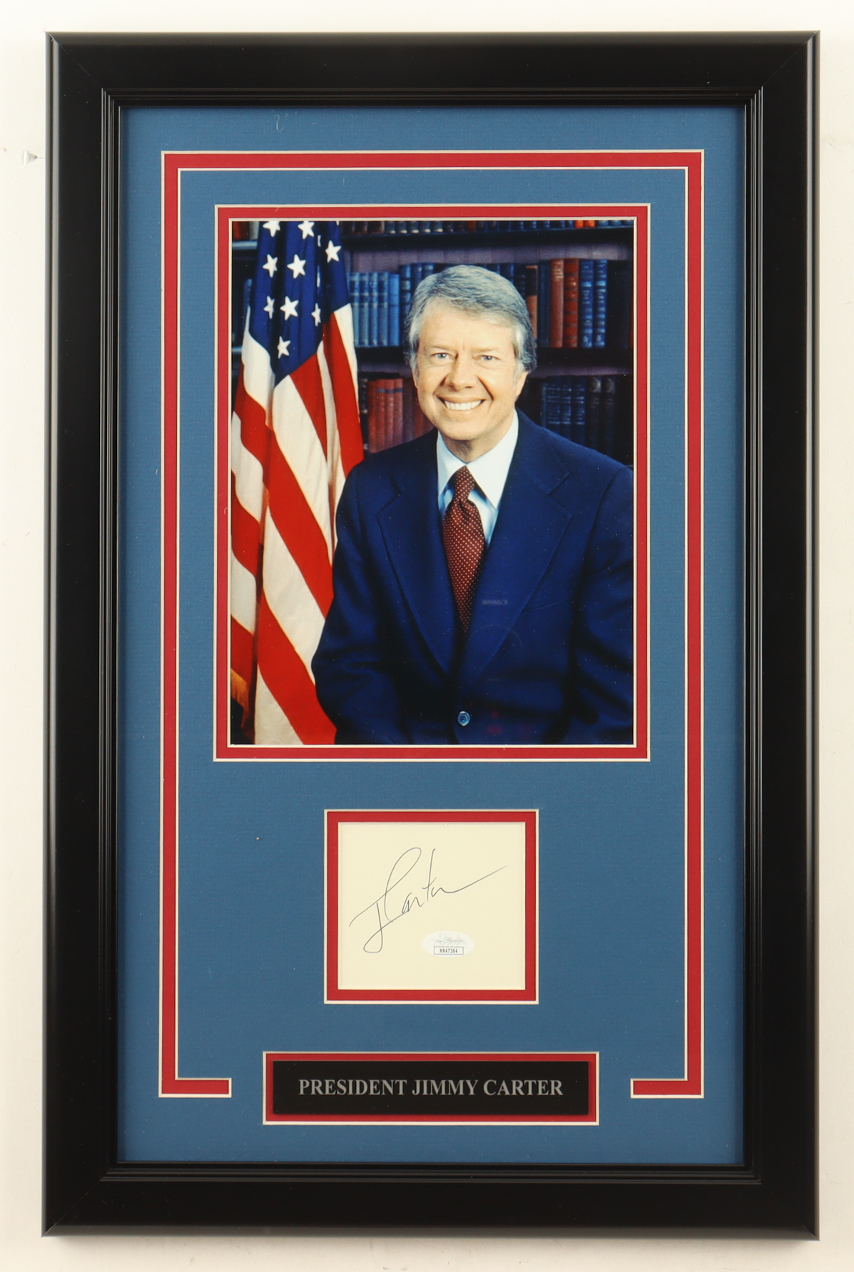 Jimmy Carter Signed Custom Framed Cut Display (JSA) at PristineAuction.com Jimmy Carter Signed Custom Framed Cut Display (JSA) at PristineAuction.com