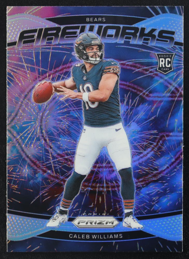 Caleb Williams 2024 Panini Prizm Fireworks Silver #25 RC at PristineAuction.com Caleb Williams 2024 Panini Prizm Fireworks Silver #25 RC at PristineAuction.com