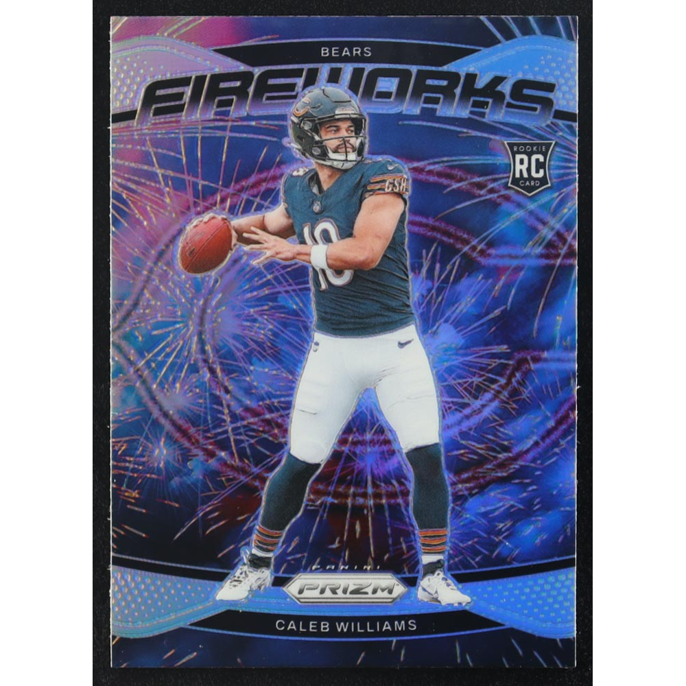 Caleb Williams 2024 Panini Prizm Fireworks Silver #25 RC at PristineAuction.com