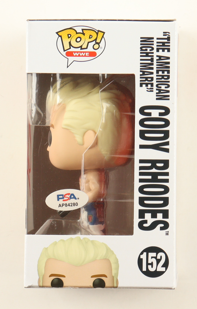 Cody 'The American Nightmare' Rhodes Signed "WWE" #152 Funko Pop! Vinyl Figure (PSA) at PristineAuction.com Cody 'The American Nightmare' Rhodes Signed "WWE" #152 Funko Pop! Vinyl Figure (PSA) at PristineAuction.com
