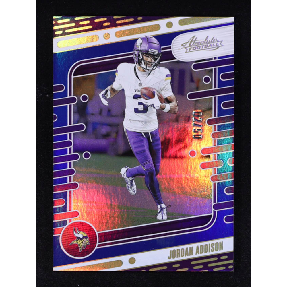 Jordan Addison 2024 Absolute Spectrum Blue #70 #02/50 at PristineAuction.com