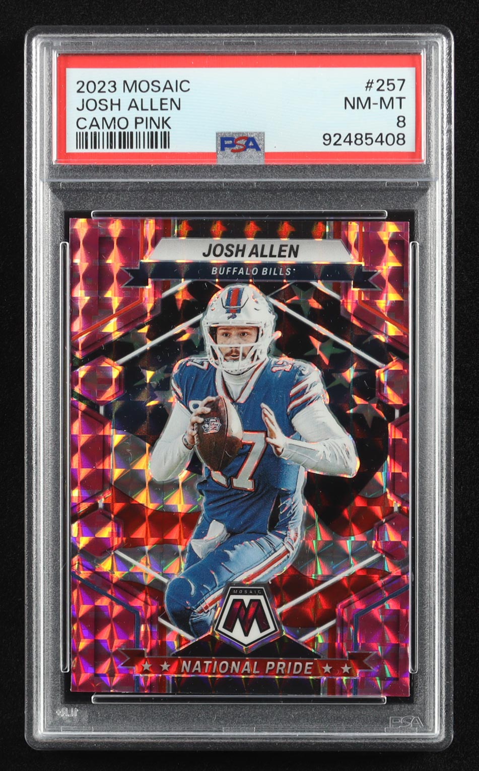 Josh Allen 2023 Panini Mosaic Mosaic Camo Pink #257 NP (PSA 8) at PristineAuction.com Josh Allen 2023 Panini Mosaic Mosaic Camo Pink #257 NP (PSA 8) at PristineAuction.com