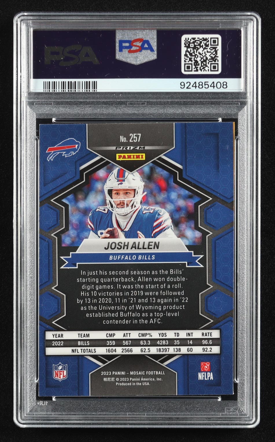 Josh Allen 2023 Panini Mosaic Mosaic Camo Pink #257 NP (PSA 8) at PristineAuction.com Josh Allen 2023 Panini Mosaic Mosaic Camo Pink #257 NP (PSA 8) at PristineAuction.com