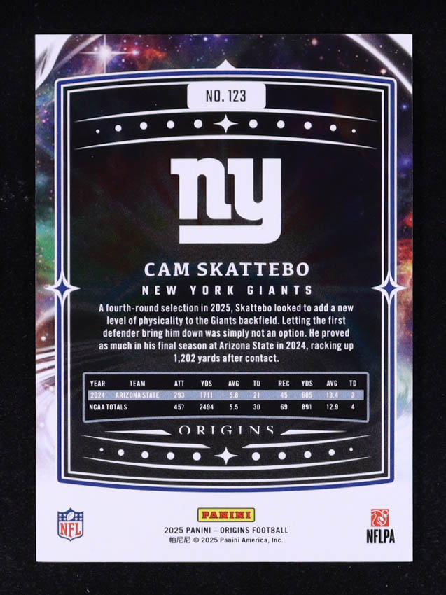 Cam Skattebo 2025 Panini Origins #123 RC at PristineAuction.com Cam Skattebo 2025 Panini Origins #123 RC at PristineAuction.com