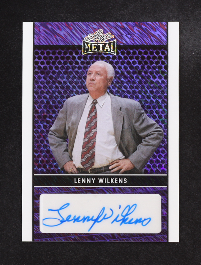Lenny Wilkens 2024 Leaf Metal Collective Autographs Purple Shimmer #LALW2 #4/7 at PristineAuction.com Lenny Wilkens 2024 Leaf Metal Collective Autographs Purple Shimmer #LALW2 #4/7 at PristineAuction.com