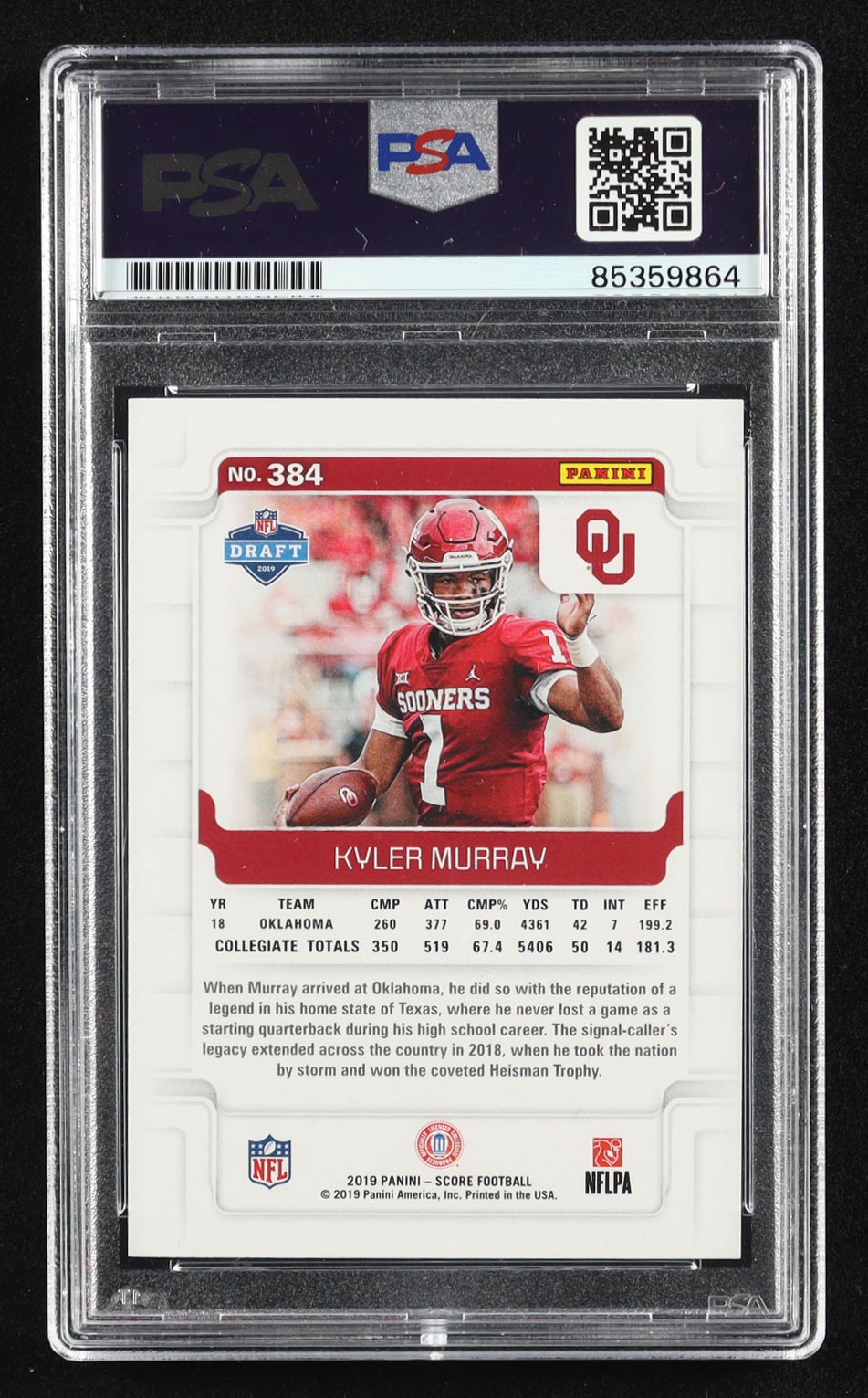 Kyler Murray Signed 2019 Score #384 RC (PSA | Auto 10) at PristineAuction.com Kyler Murray Signed 2019 Score #384 RC (PSA | Auto 10) at PristineAuction.com