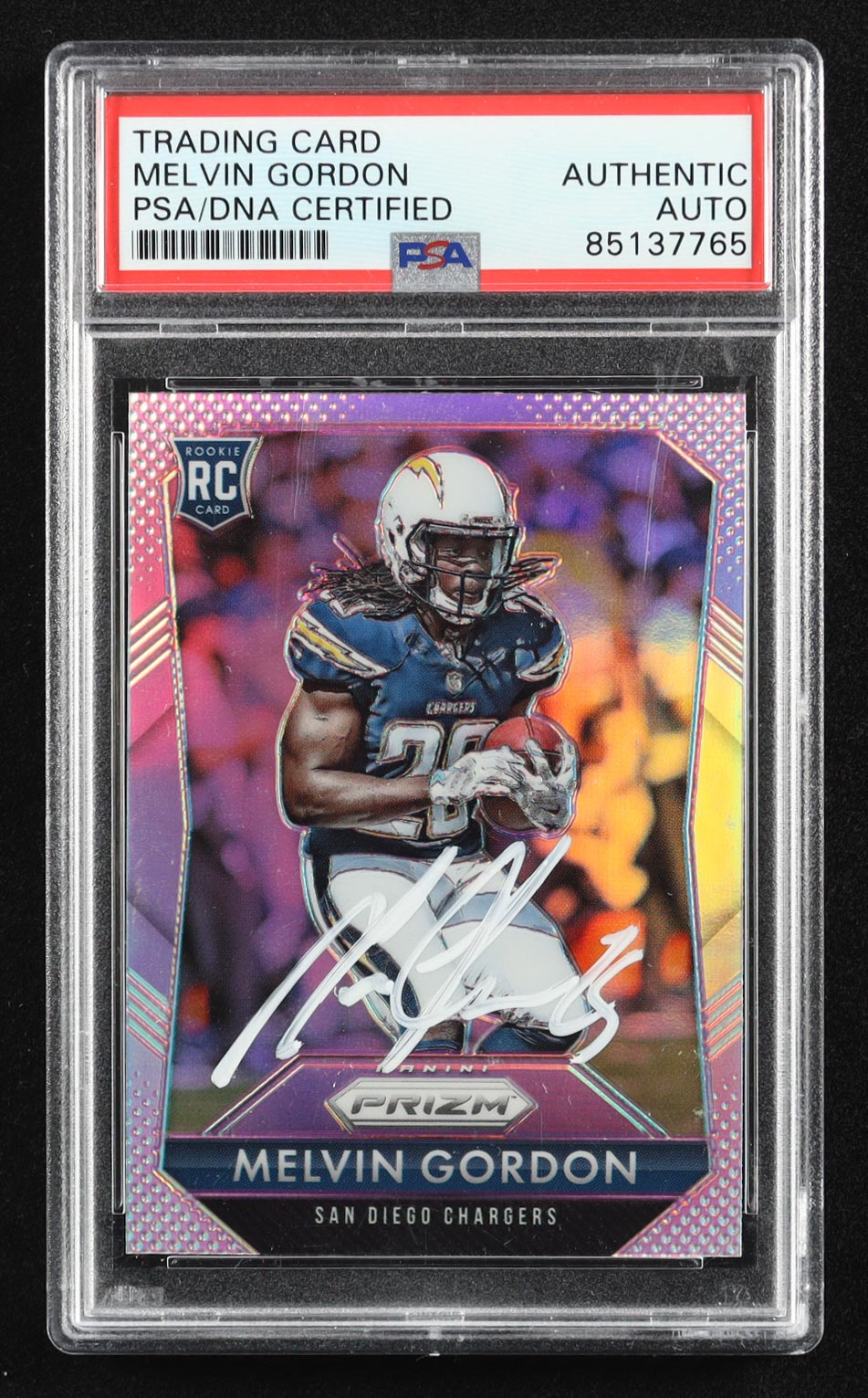 Melvin Gordon Signed 2015 Panini Prizm Prizms #270A RC (PSA) at PristineAuction.com Melvin Gordon Signed 2015 Panini Prizm Prizms #270A RC (PSA) at PristineAuction.com