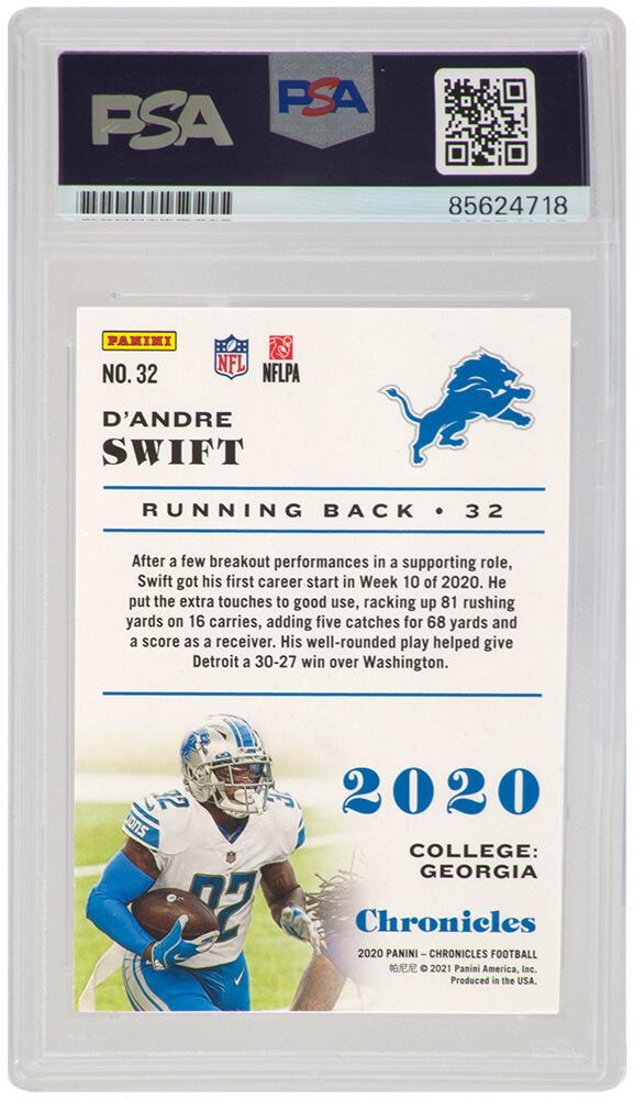 D'Andre Swift Signed 2020 Panini Chronicles #32 RC (PSA) at PristineAuction.com D'Andre Swift Signed 2020 Panini Chronicles #32 RC (PSA) at PristineAuction.com