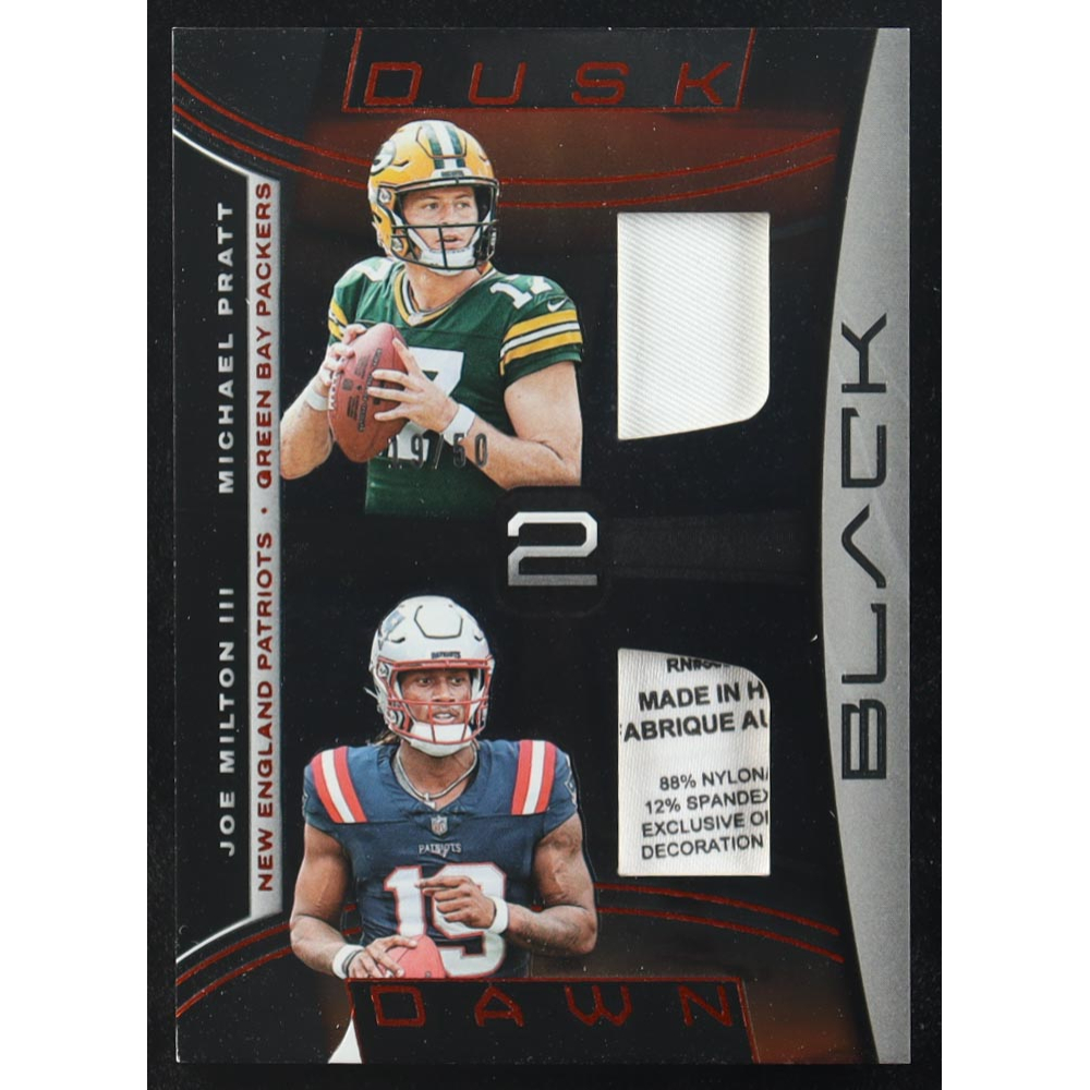 Joe Milton III / Michael Pratt 2024 Panini Black Dusk 2 Dawn Jerseys Citrine #10 #19/50 at PristineAuction.com