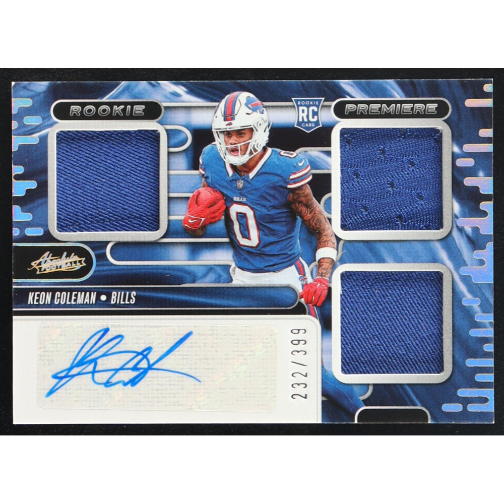 Keon Coleman 2024 Absolute Rookie Premiere Materials Autographs #RPMKCN RC #232/399 at PristineAuction.com