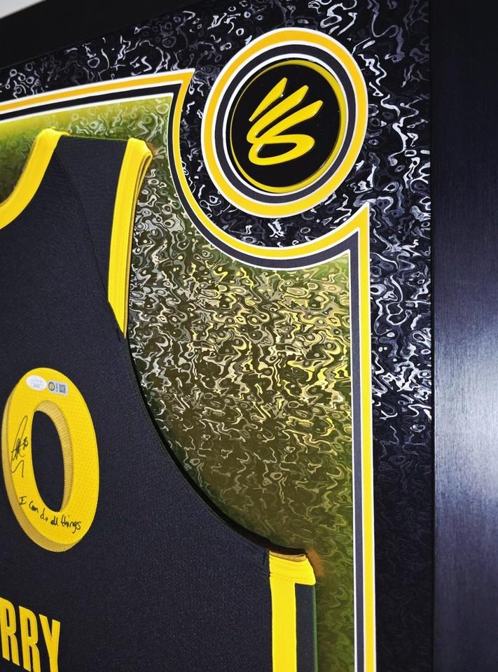 Stephen Curry Signed Warriors Custom Framed LED Jersey Display Inscribed "I Can Do All Things" with (2) PSA 10 Cards (JSA) at PristineAuction.com Stephen Curry Signed Warriors Custom Framed LED Jersey Display Inscribed "I Can Do All Things" with (2) PSA 10 Cards (JSA) at PristineAuction.com