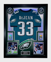 Cooper DeJean Signed Eagles Custom Framed LED Nike FUSE Jersey Display with (2) PSA 10 Graded Cards (Fanatics) at PristineAuction.com