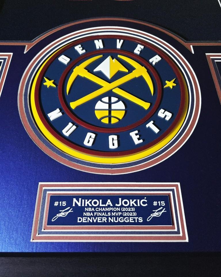 Nikola Jokic Signed Nuggets Custom Framed LED Jersey Display with (2) PSA 10 Cards (Beckett) at PristineAuction.com Nikola Jokic Signed Nuggets Custom Framed LED Jersey Display with (2) PSA 10 Cards (Beckett) at PristineAuction.com