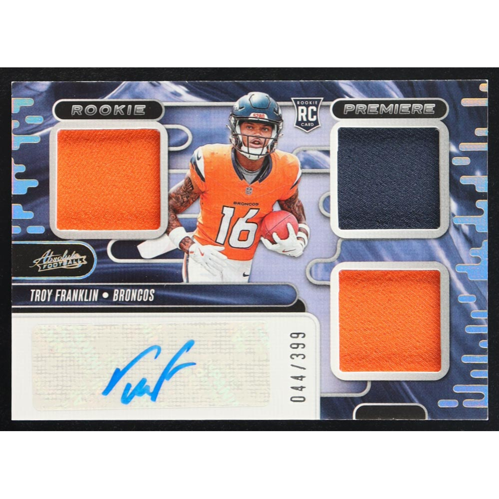 Troy Franklin 2024 Absolute Rookie Premiere Materials Autographs #RPMTFN RC #44/399 at PristineAuction.com