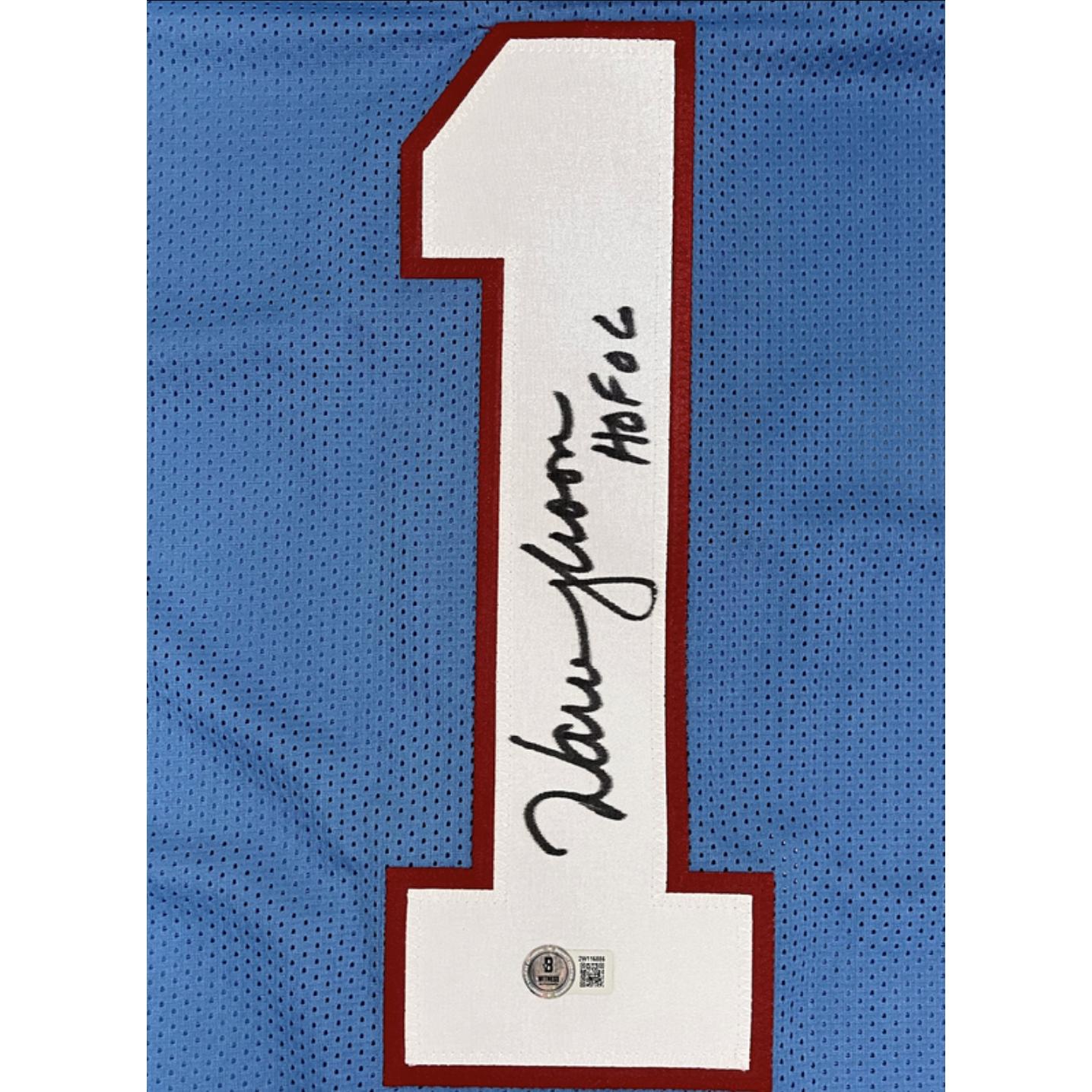 Warren Moon Signed Jersey Inscribed "HOF 06" (Beckett) at PristineAuction.com Warren Moon Signed Jersey Inscribed "HOF 06" (Beckett) at PristineAuction.com