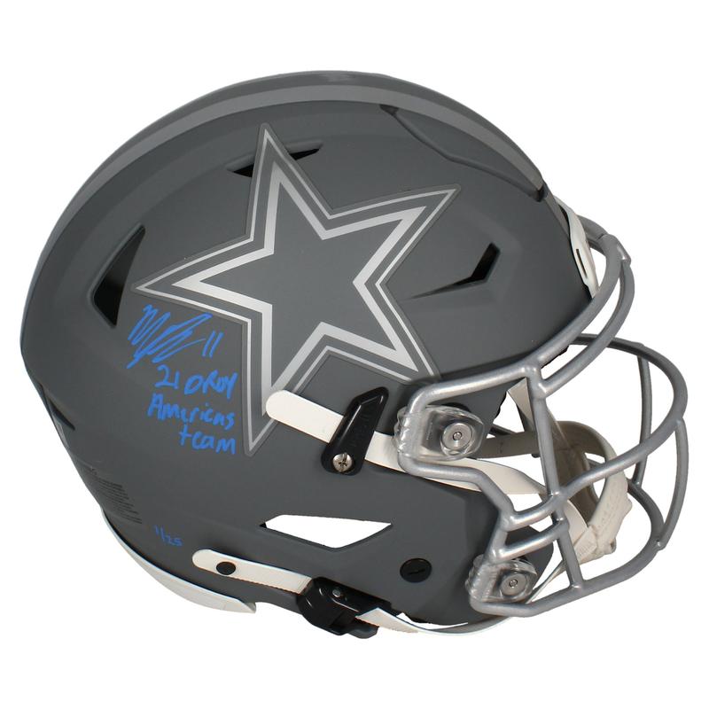 Micah Parsons Signed LE Cowboys Full-Size Authentic On-Field Slate Alternate Speedflex Helmet Inscribed "21 DROY" (Fanatics) at PristineAuction.com Micah Parsons Signed LE Cowboys Full-Size Authentic On-Field Slate Alternate Speedflex Helmet Inscribed "21 DROY" (Fanatics) at PristineAuction.com