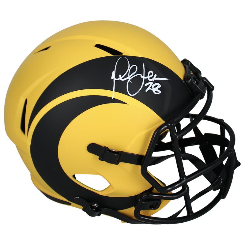 Marshall Faulk Signed Rams Full-Size Rave Alternate Speed Helmet (Beckett) at PristineAuction.com Marshall Faulk Signed Rams Full-Size Rave Alternate Speed Helmet (Beckett) at PristineAuction.com