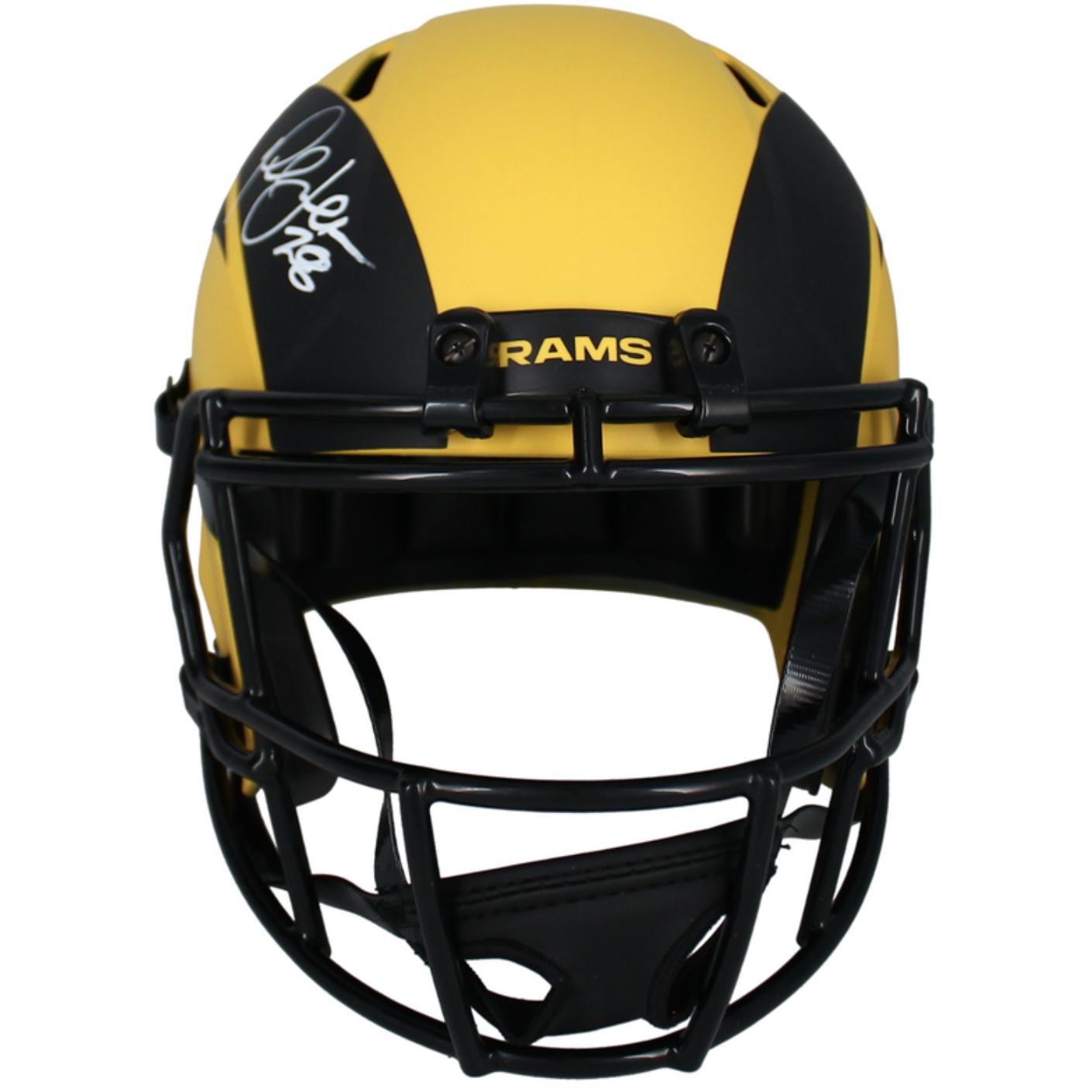 Marshall Faulk Signed Rams Full-Size Rave Alternate Speed Helmet (Beckett) at PristineAuction.com Marshall Faulk Signed Rams Full-Size Rave Alternate Speed Helmet (Beckett) at PristineAuction.com