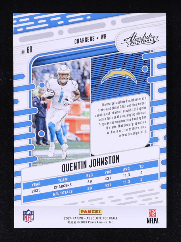 Quentin Johnston 2024 Absolute Spectrum Orange #60 #34/75 at PristineAuction.com Quentin Johnston 2024 Absolute Spectrum Orange #60 #34/75 at PristineAuction.com